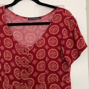 Brandy Burgundy Button Down Dress♥️